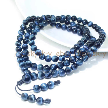 Genuine Blue Tiger Eye 108 Mala